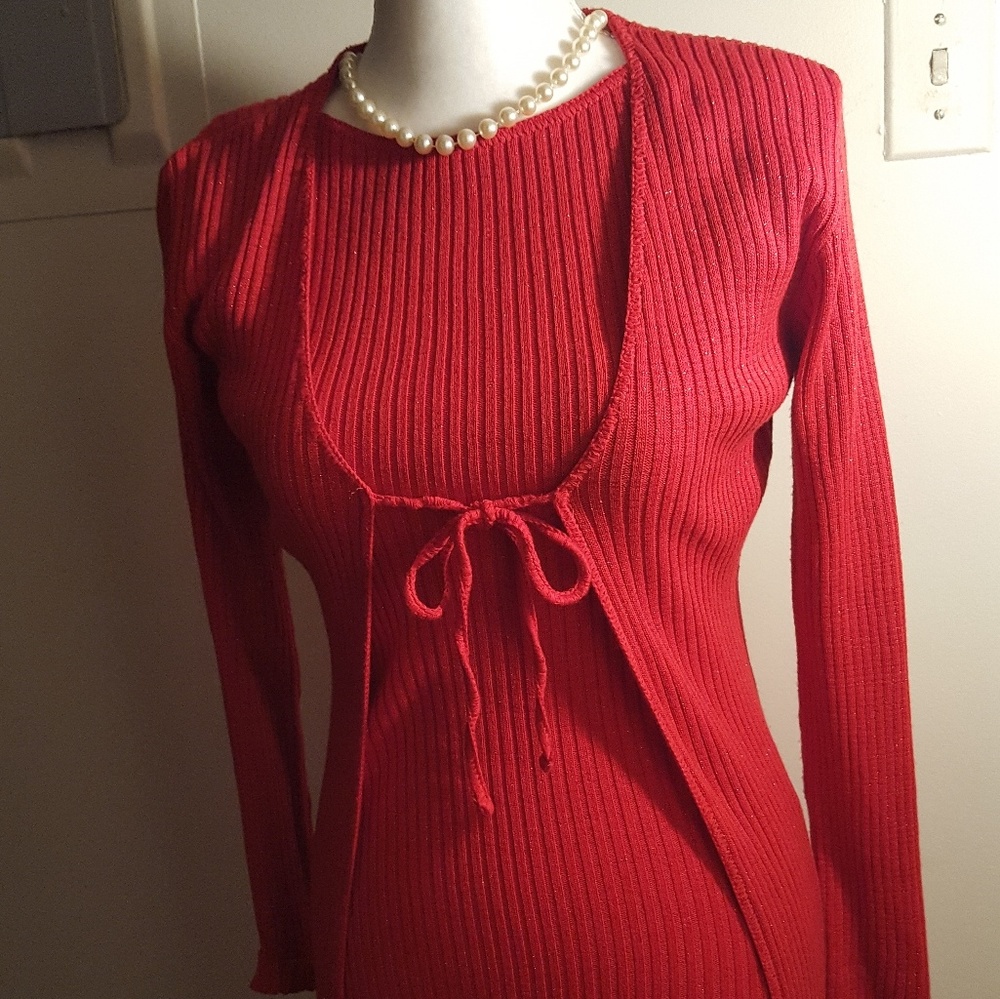 CHRISTMAS DRESS W CARDIGAN SIZE MED